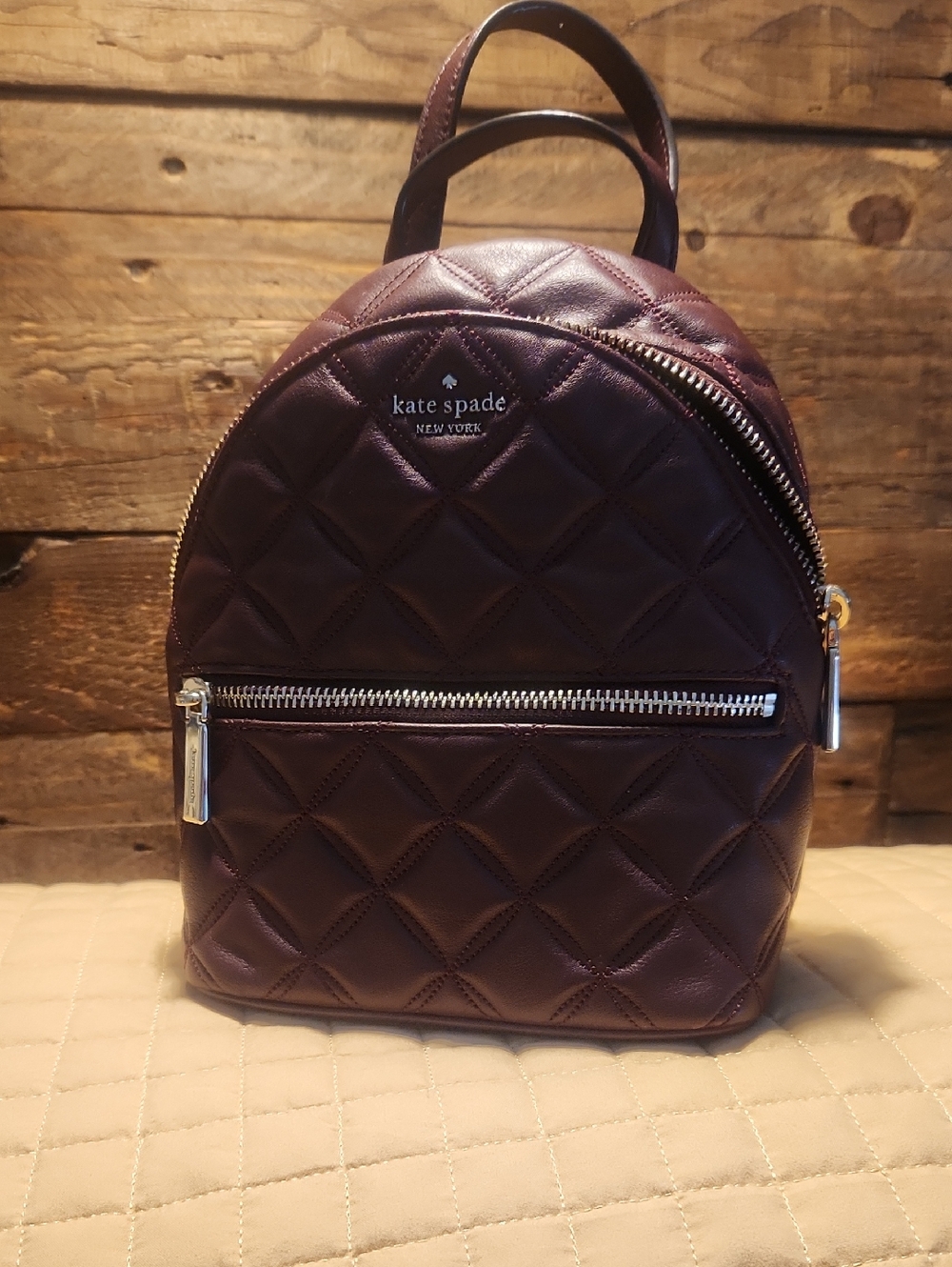 kate spade Quilted Mini Backpack in Plum